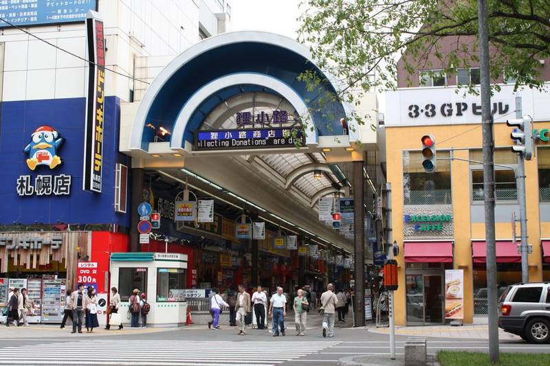 狸小路商店街（Wikimedia Commons · 示意）